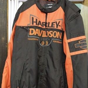 Harley-Davidson Black and Orange Performance Riding Jacket